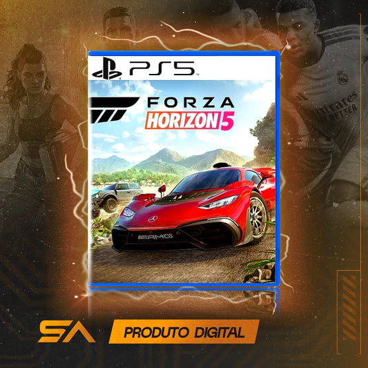 Capa oficial do jogo Forza Horizon 5 para PS5 em Mídia Digital