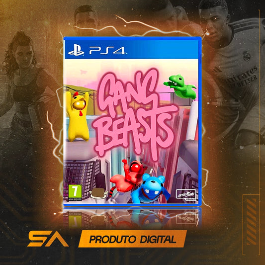Capa oficial do jogo Gang Beasts para PS4 em Mídia Digital