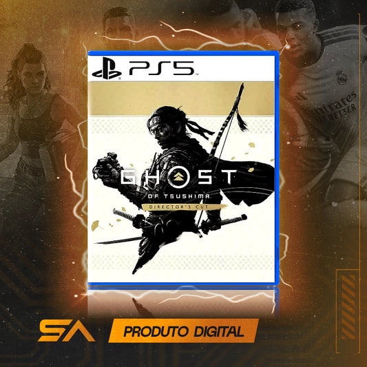 Capa oficial do jogo Ghost of Tsushima Versão do Diretor para PS5 em Mídia Digital