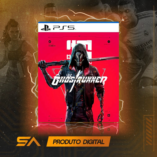 Capa oficial do jogo Ghostrunner para PS5 em Mídia Digital