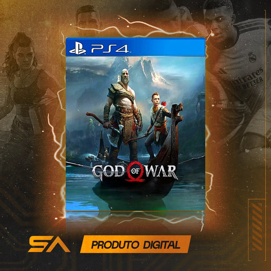 Capa oficial do jogo God of War para PS4 em Mídia Digital