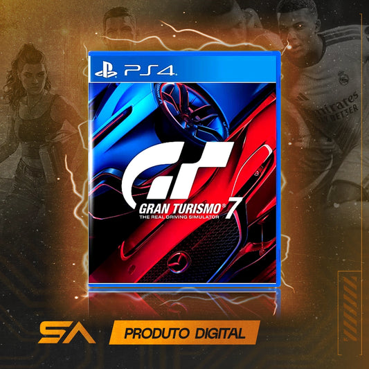 Capa oficial do jogo Gran Turismo 7 para PS4 em Mídia Digital