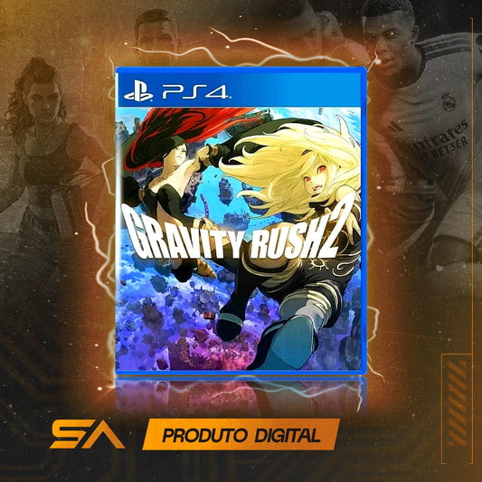 Capa oficial do jogo Gravity Rush 2 para PS4 em Mídia Digital