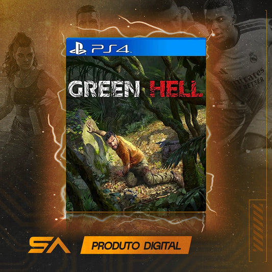 Capa oficial do jogo Green Hell para PS4 em Mídia Digital
