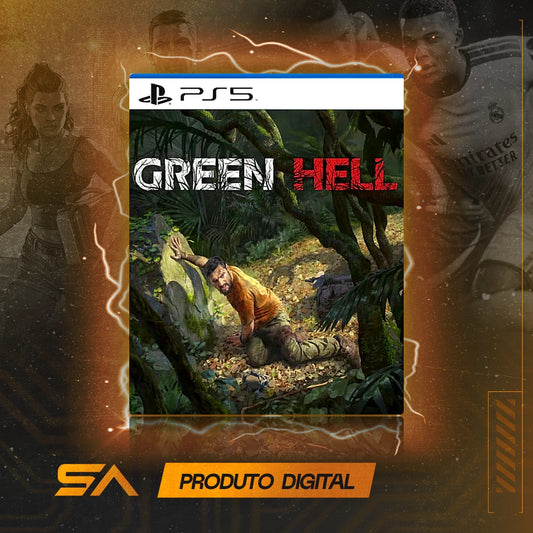 Capa oficial do jogo Green Hell para PS5 em Mídia Digital