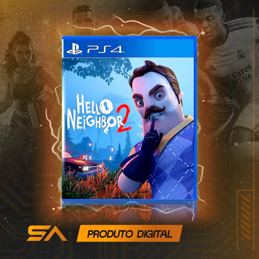 Capa oficial do jogo Hello Neighbor 2 para PS4 em Mídia Digital