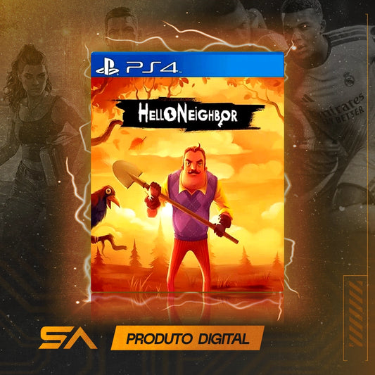 Capa oficial do jogo Hello Neighbor para PS4 em Mídia Digital