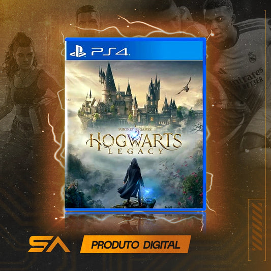 Capa oficial do jogo Hogwarts Legacy para PS4 em Mídia Digital