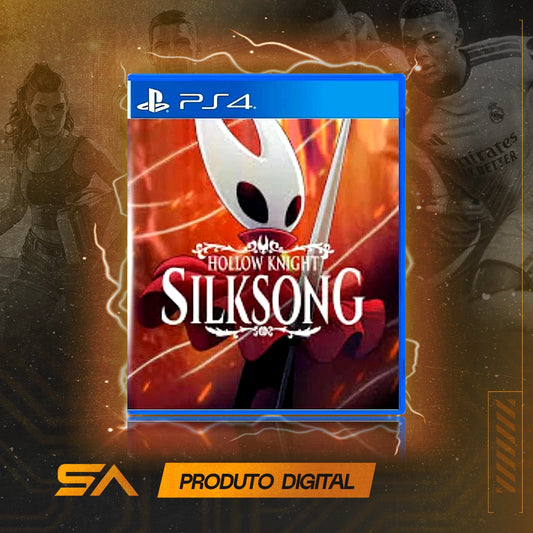 Capa oficial do jogo Hollow Knight: Silksong para PS4 em Mídia Digital