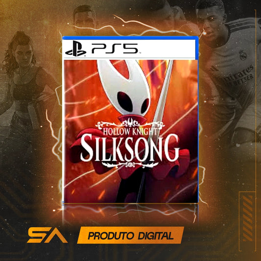 Capa oficial do jogo Hollow Knight: Silksong para PS5 em Mídia Digital