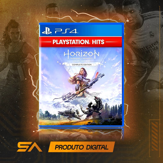 Capa oficial do jogo Horizon Zero Dawn: Complete Edition para PS4 em Mídia Digital