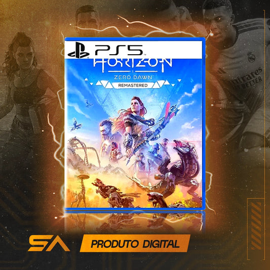Capa oficial do jogo Horizon Zero Dawn Remastered para PS5 em Mídia Digital