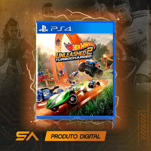 Capa oficial do jogo Hot Wheels Unleashed 2 - Turbocharged para PS4 em Mídia Digital