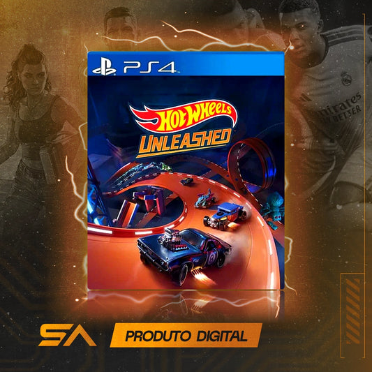 Capa oficial do jogo Hot Wheels Unleashed para PS4 em Mídia Digital