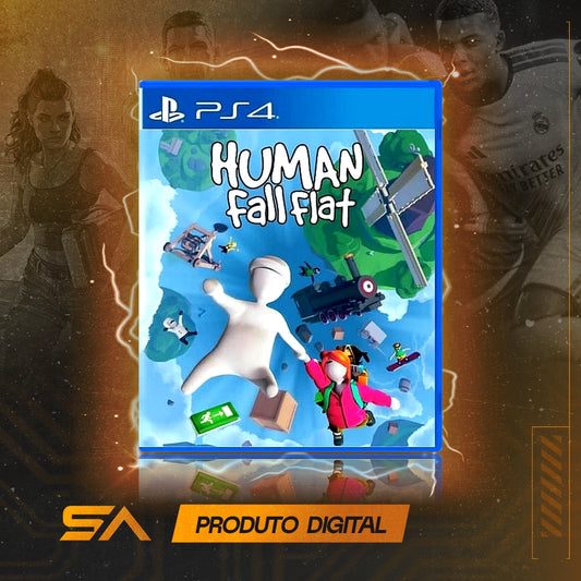 Capa oficial do jogo Human Fall Flat para PS4 em Mídia Digital