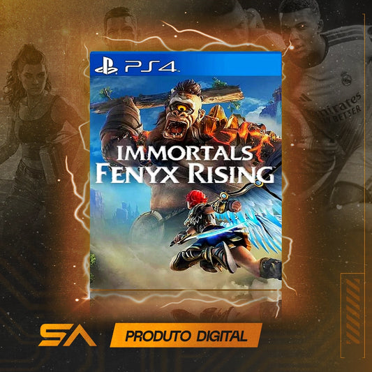 Capa oficial do jogo Immortals Fenyx Rising para PS4 em Mídia Digital