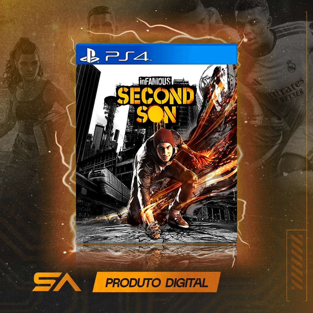 Capa oficial do jogo Infamous Second Son para PS4 em Mídia Digital