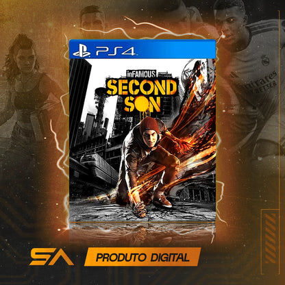 Capa oficial do jogo Infamous Second Son para PS4 em Mídia Digital