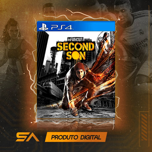 Capa oficial do jogo Infamous Second Son para PS4 em Mídia Digital