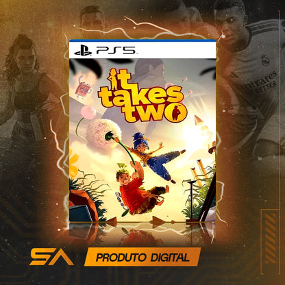 Capa oficial do jogo It Takes Two para PS5 em Mídia Digital
