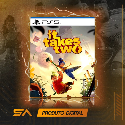 Capa oficial do jogo It Takes Two para PS5 em Mídia Digital