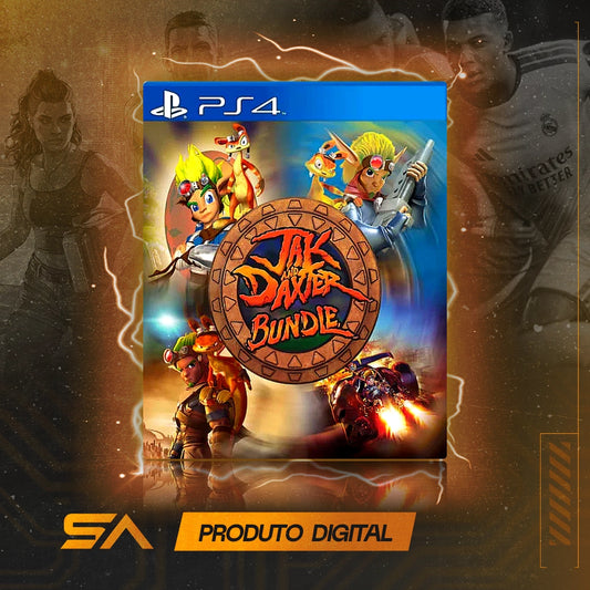 Capa oficial do jogo Jak and Daxter Bundle para PS4 em Mídia Digital