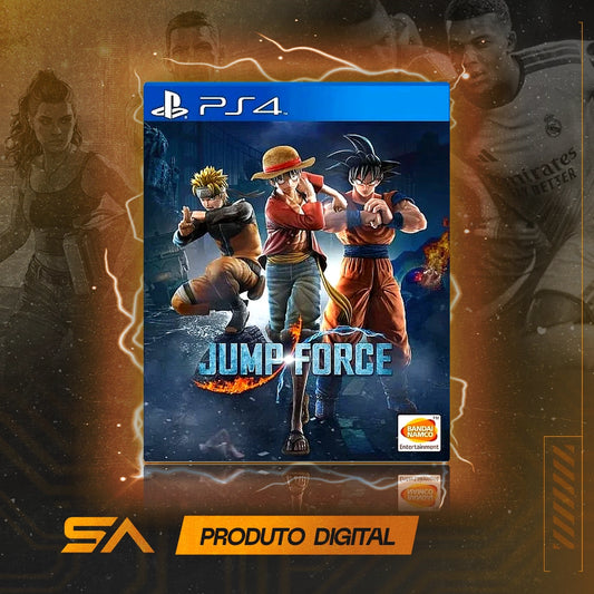 Capa oficial do jogo Jump Force para PS4 em Mídia Digital