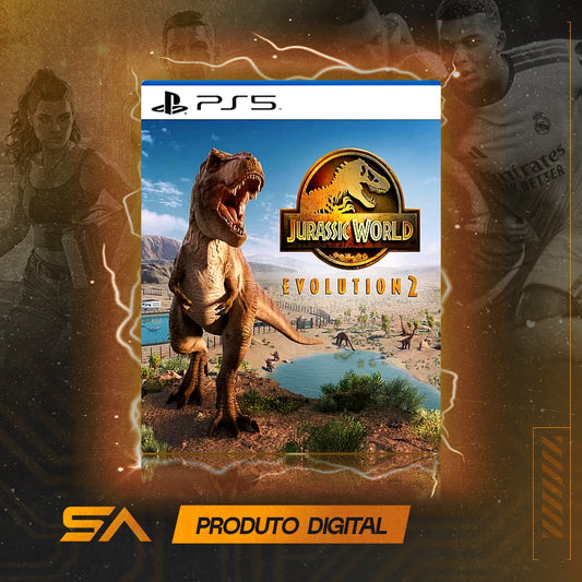 Capa oficial do jogo Jurassic World Evolution 2 para PS5 em Mídia Digital