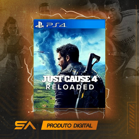 Capa oficial do jogo Just Cause 4 Reloaded para PS4 em Mídia Digital
