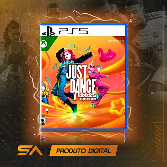 Capa oficial do jogo Just Dance 2025 Edition para PS5 em Mídia Digital