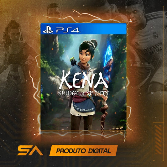 Capa oficial do jogo Kena: Bridge of Spirits para PS4 em Mídia Digital