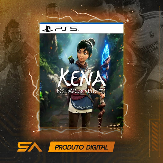 Capa oficial do jogo Kena: Bridge of Spirits para PS5 em Mídia Digital