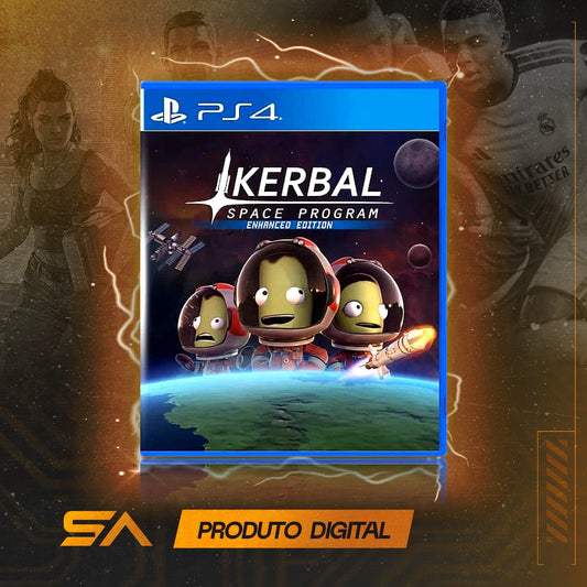 Capa oficial do jogo Kerbal Space Program Enhanced Edition para PS4 em Mídia Digital