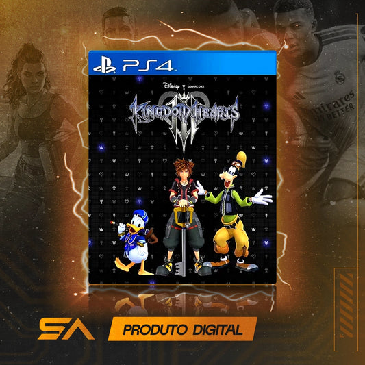 Capa oficial do jogo Kingdom Hearts 3 para PS4 em Mídia Digital