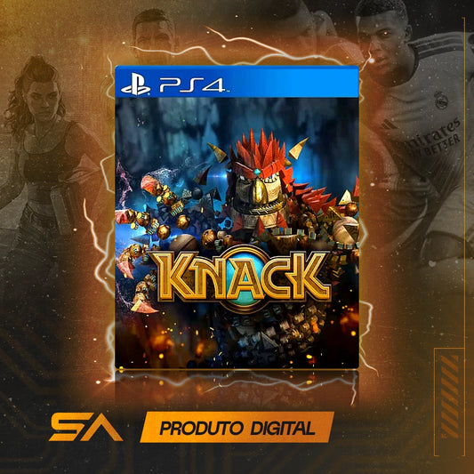 Capa oficial do jogo Knack para PS4 em Mídia Digital