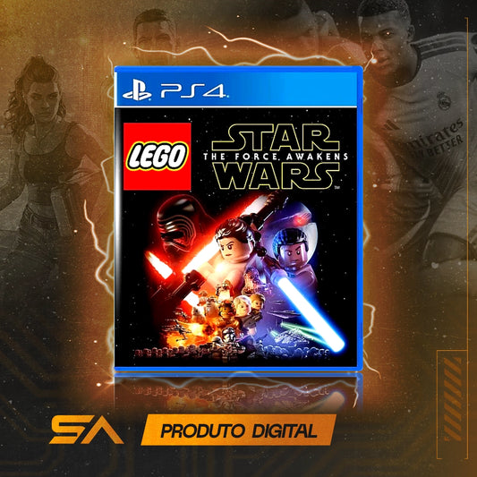 Capa oficial do jogo LEGO Star Wars: The Force Awakens para PS4 em Mídia Digital