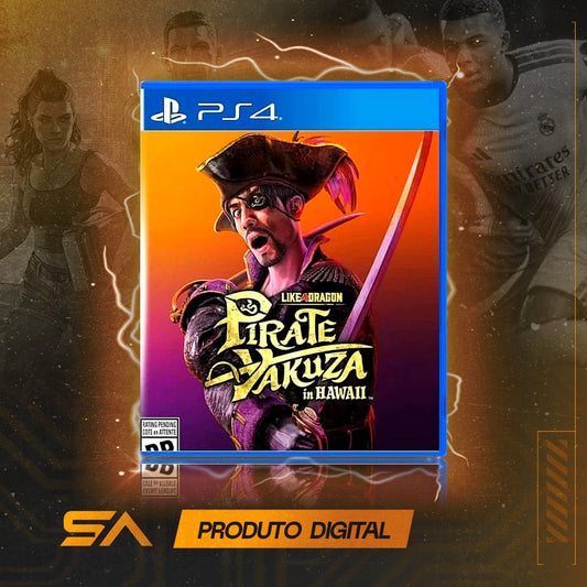 Capa oficial do jogo Like A Dragon: Pirate Yakuza in Hawaii para PS4 em Mídia Digital