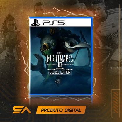 Capa oficial do jogo Little Nightmares III Edição Deluxe para PS5 em Mídia Digital