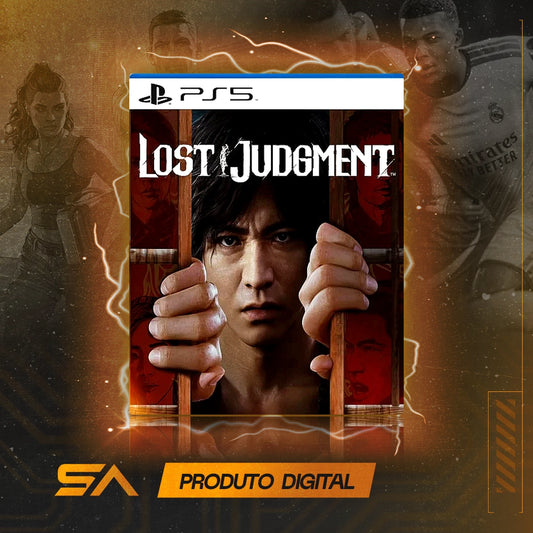 Capa oficial do jogo Lost Judgment para PS5 em Mídia Digital