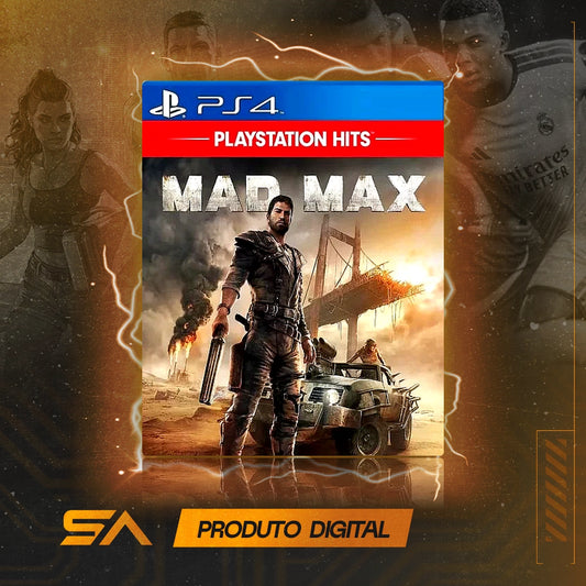 Capa oficial do jogo Mad Max para PS4 em Mídia Digital