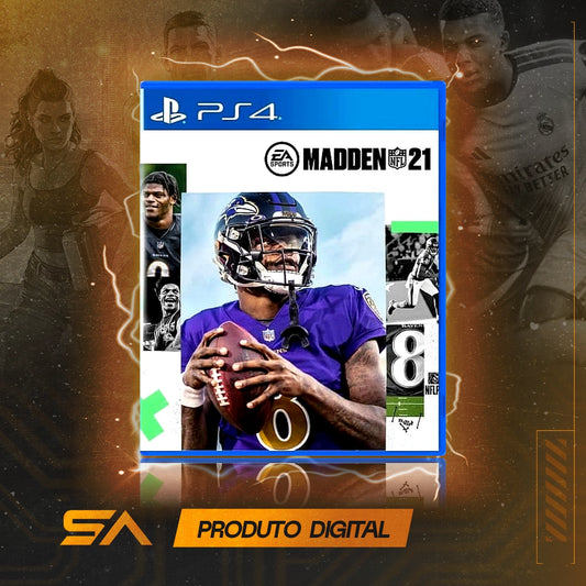 Capa oficial do jogo Madden Nfl 21 para PS4 em Mídia Digital