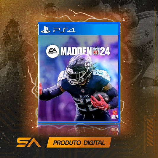 Capa oficial do jogo Madden Nfl 24 para PS4 em Mídia Digital