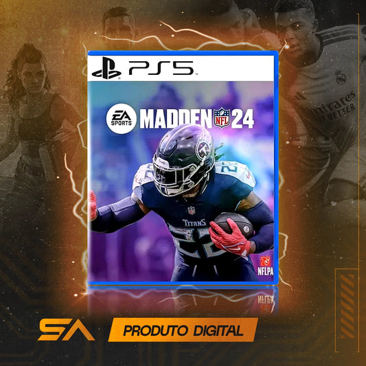 Capa oficial do jogo Madden Nfl 24 para PS5 em Mídia Digital
