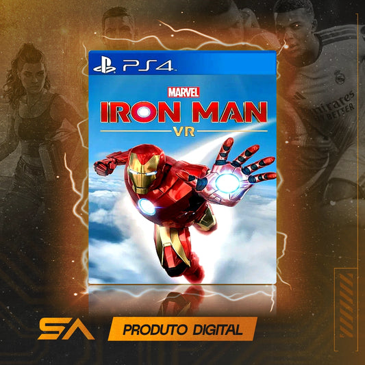 Capa oficial do jogo Marvel's Iron Man VR para PS4 em Mídia Digital