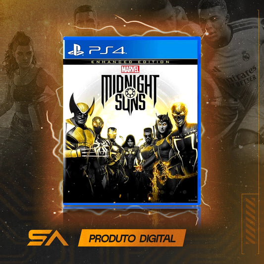 Capa oficial do jogo Marvel's Midnight Suns Edição Enhanced para PS4 em Mídia Digital