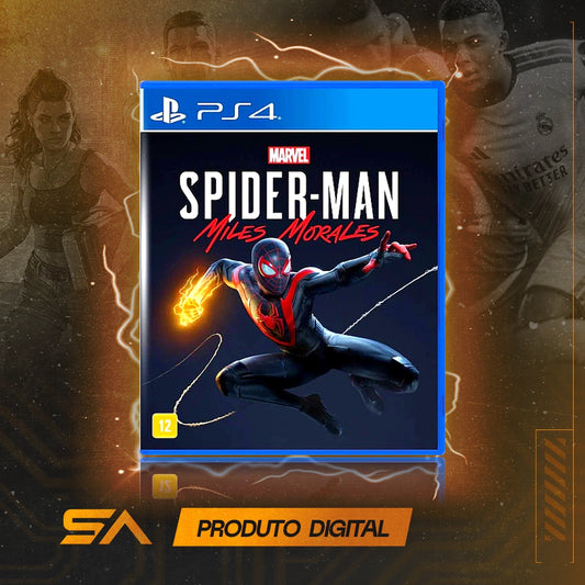 Capa oficial do jogo Marvels Spider Man Miles Morales para PS4 em Mídia Digital