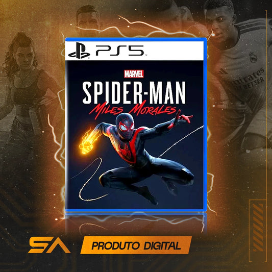 Capa oficial do jogo Marvels Spider Man Miles Morales para PS5 em Mídia Digital