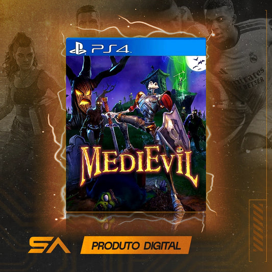 Capa oficial do jogo Medievil para PS4 em Mídia Digital