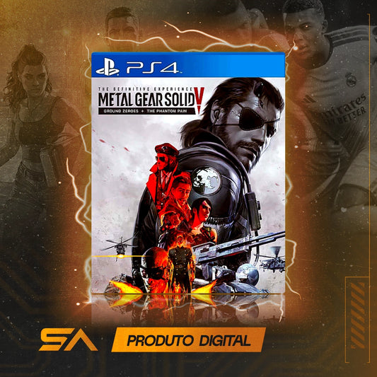 Capa oficial do jogo Metal Gear Solid V: The Definitive Experience para PS4 em Mídia Digital