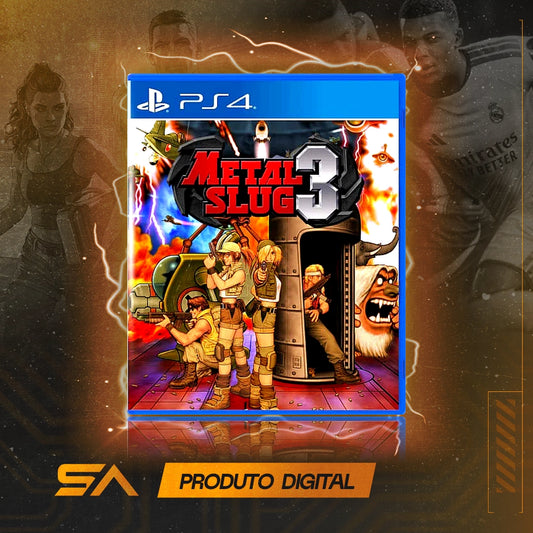 Capa oficial do jogo Metal Slug 3 para PS4 em Mídia Digital